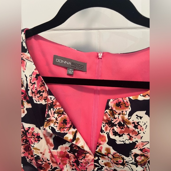 Donna Ricco Pink and Black Floral Midi Dress - Picture 2 of 3